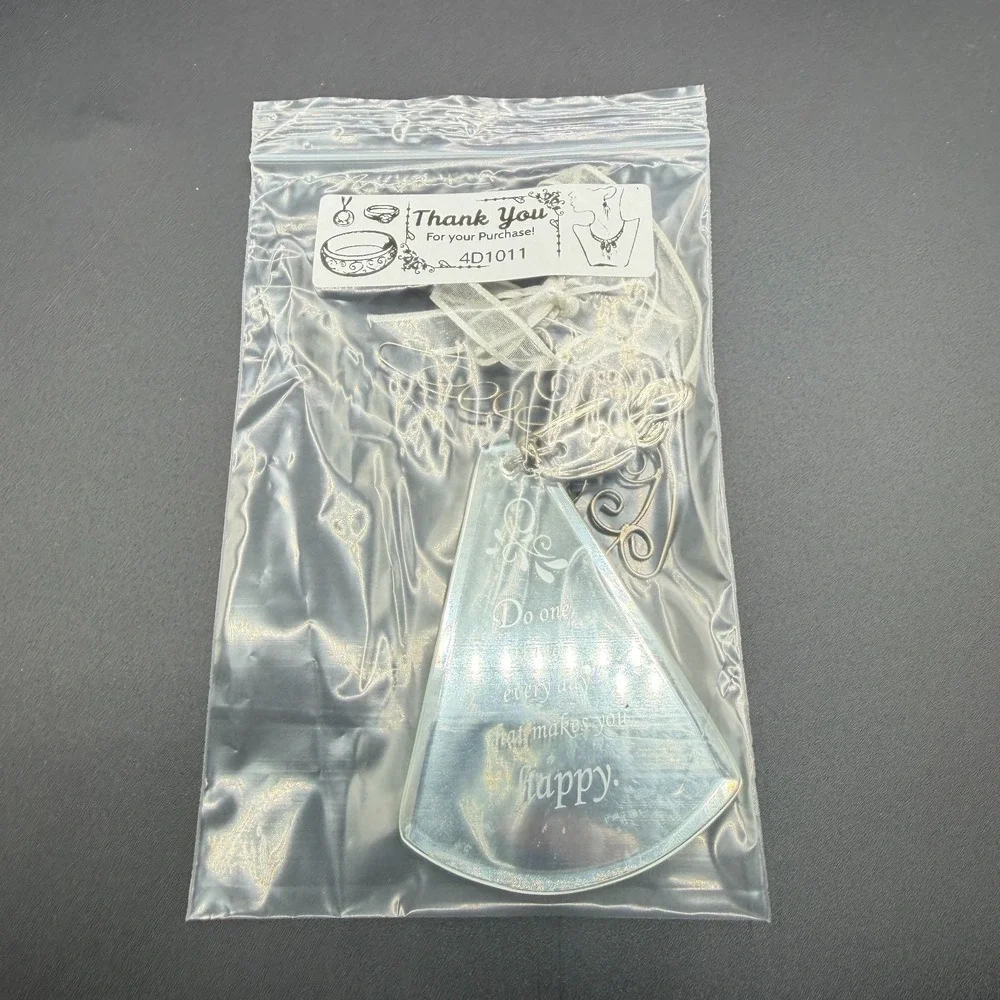 Wire Angel Mirror Ornament Inspirational Quote Silver Tone Hanging Home Decor